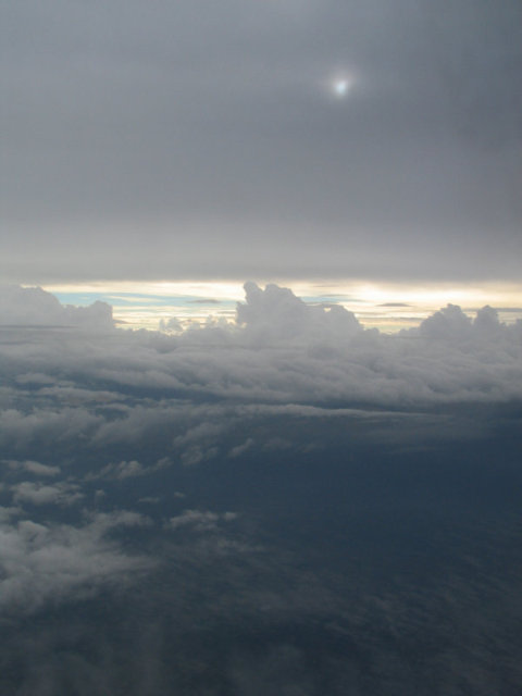 Clouds, from the perspective of an airplane.