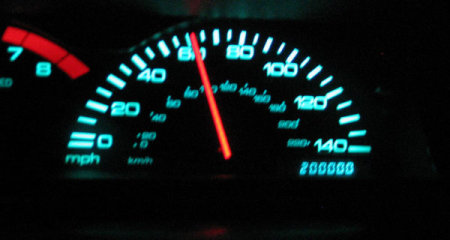 Odometer of my Prelude showing 200,000 miles.