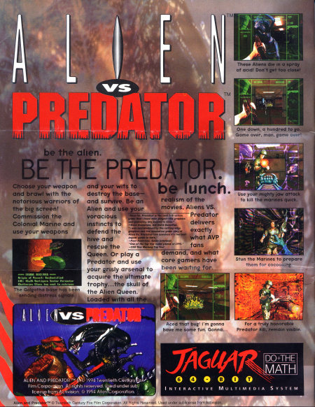 Alien vs. Predator full page ad.