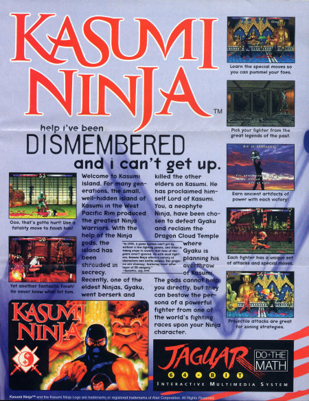 Kasumi Ninja full page ad.